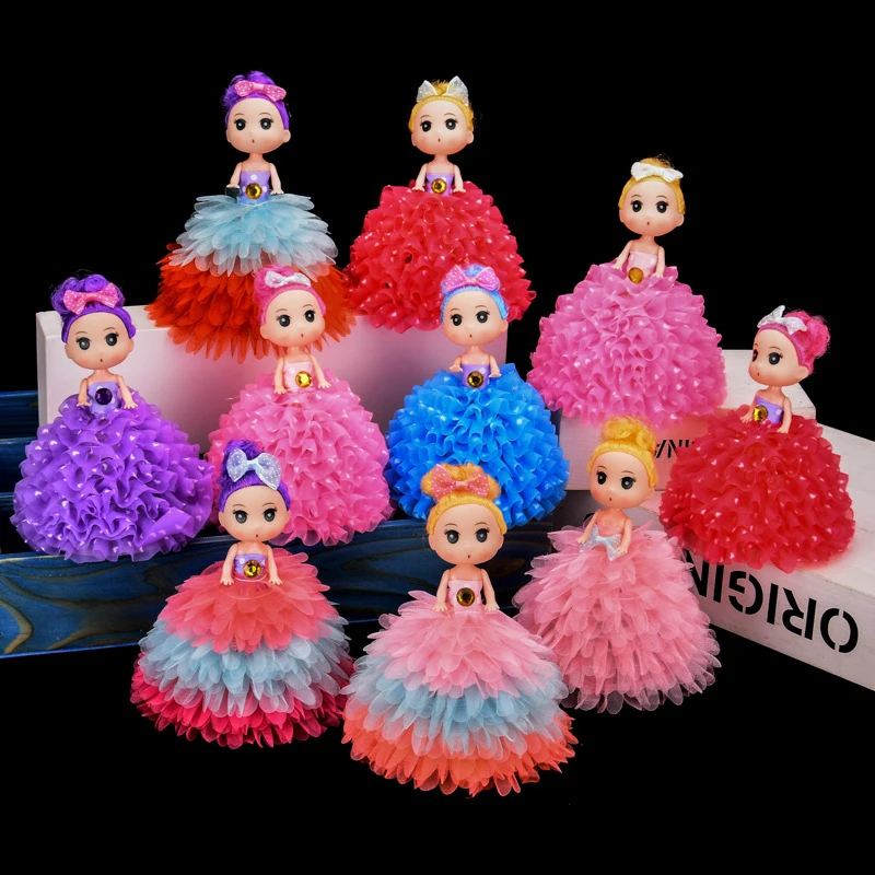 Creative Cartoon Glowing Girl Doll Play House Toys Fashionable Cute Flash Doll Children Puzzle Toys Funny Holiday Birthday Gift