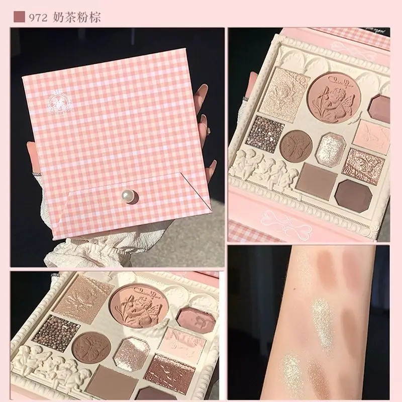 Cheerflor Angel Beeldhouwen Oogschaduw Palet Blush En Markeerstift Combo Make-Up Palet Waterdicht Langdurige Schoonheid Make-Up