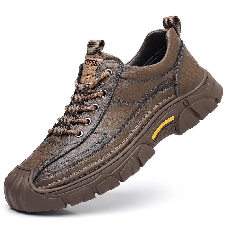 

Весенне-осенние новые дизайнерские кожаные кроссовки для мужчин, однотонная модная повседневная обувь, мужская уличная рабочая обувь на мягкой подошве