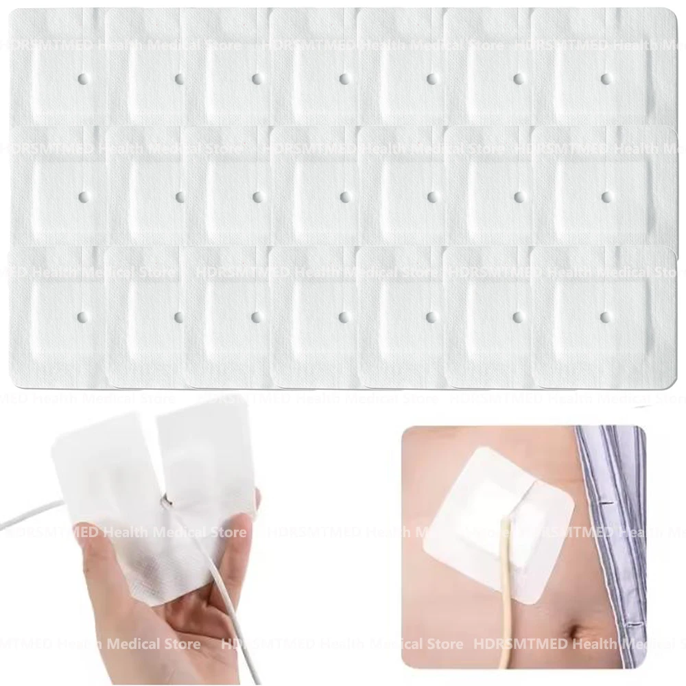 10-100Pcs 10*10cm Medical Drainage Tube Sterile Wound Dressing Non-Woven Patch for Renal Puncture Urinary Catheter Fixation