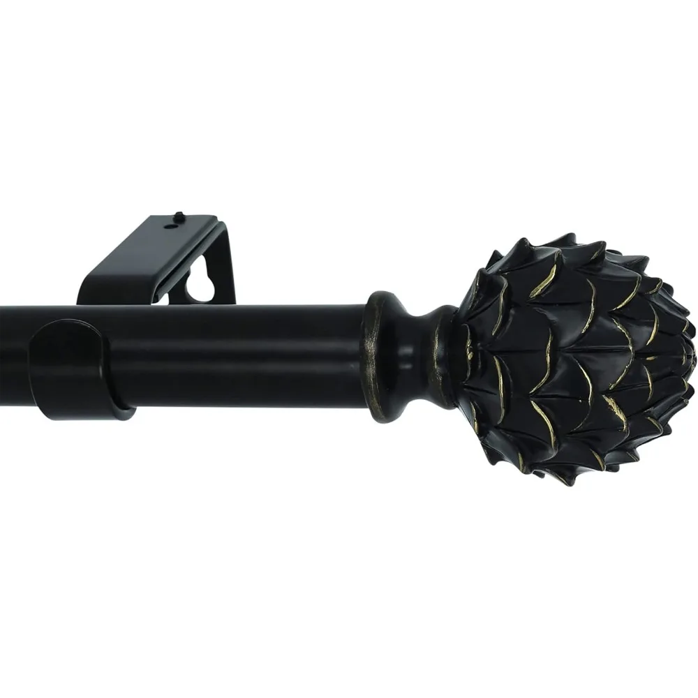 قضيب ستارة نافذة قابل للتعديل بقطر 1 بوصة من ميريفيل، نهائي من الخرشوف، أبيض مقاوم للطقس، من 84 إلى 120 بوصة