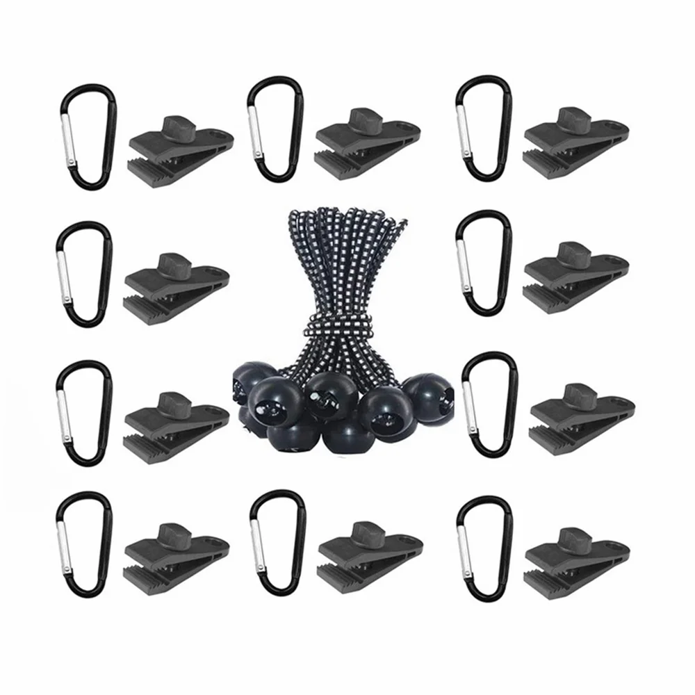 10/20/30PCS Tent Tarp Clips Windproof Clamp Tarpaulin Clip Tent Canopy Clip Crocodile Clip Awning Outdoor Camping Accessories