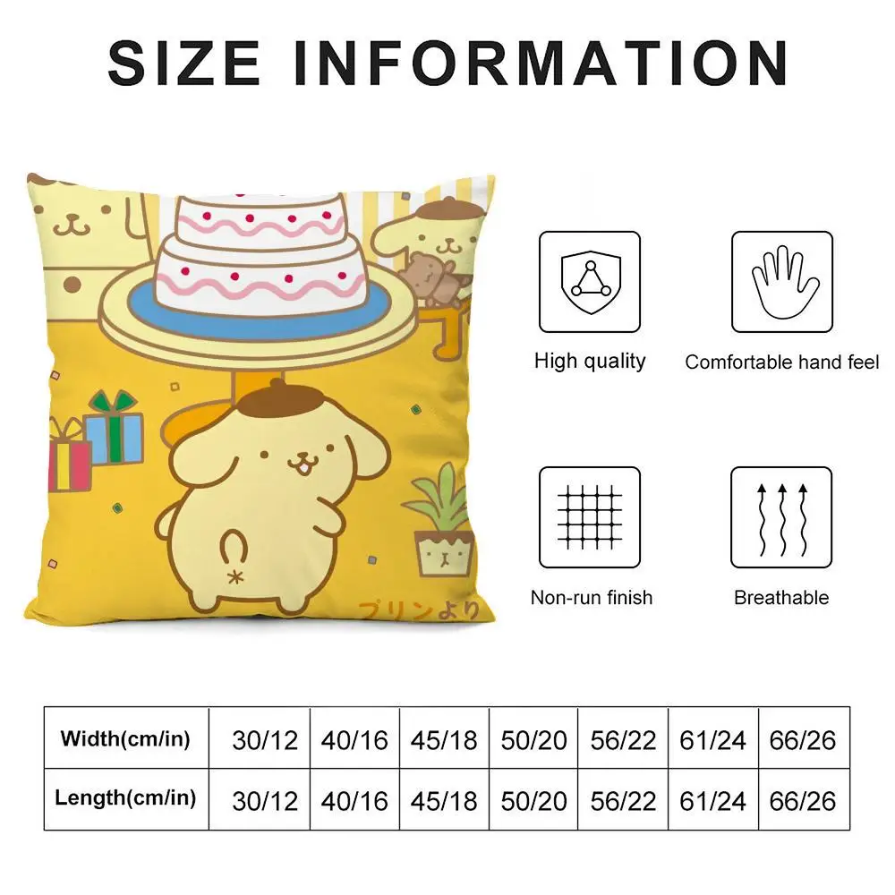 Pomppurin bonito fronha tecido de pelúcia macio dupla face impresso sofá quente inverno casa criança presente capa de almofada