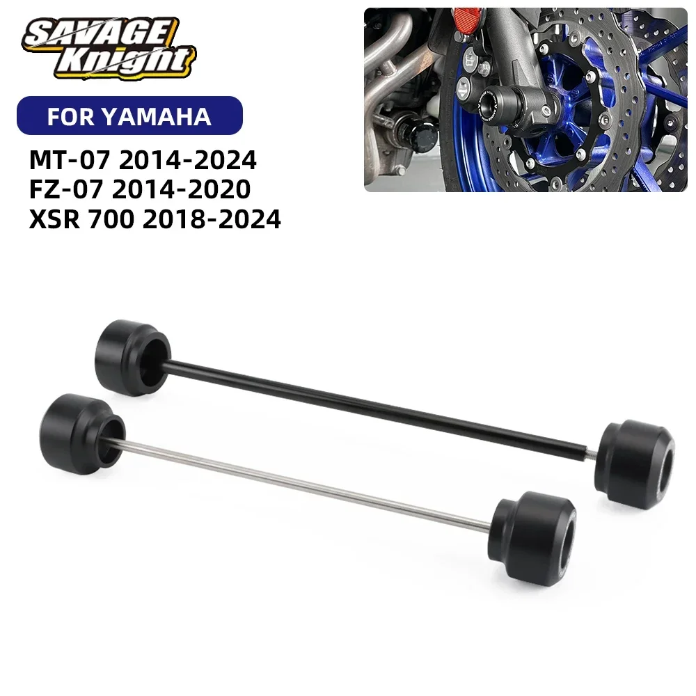 

For Yamaha MT-07 FZ-07 XSR700 2014-2024 Front Rear Wheel Crash Sliders MT07 FZ07 MT/FZ 07 Fork Axle Swingarm Spool Stand Slider