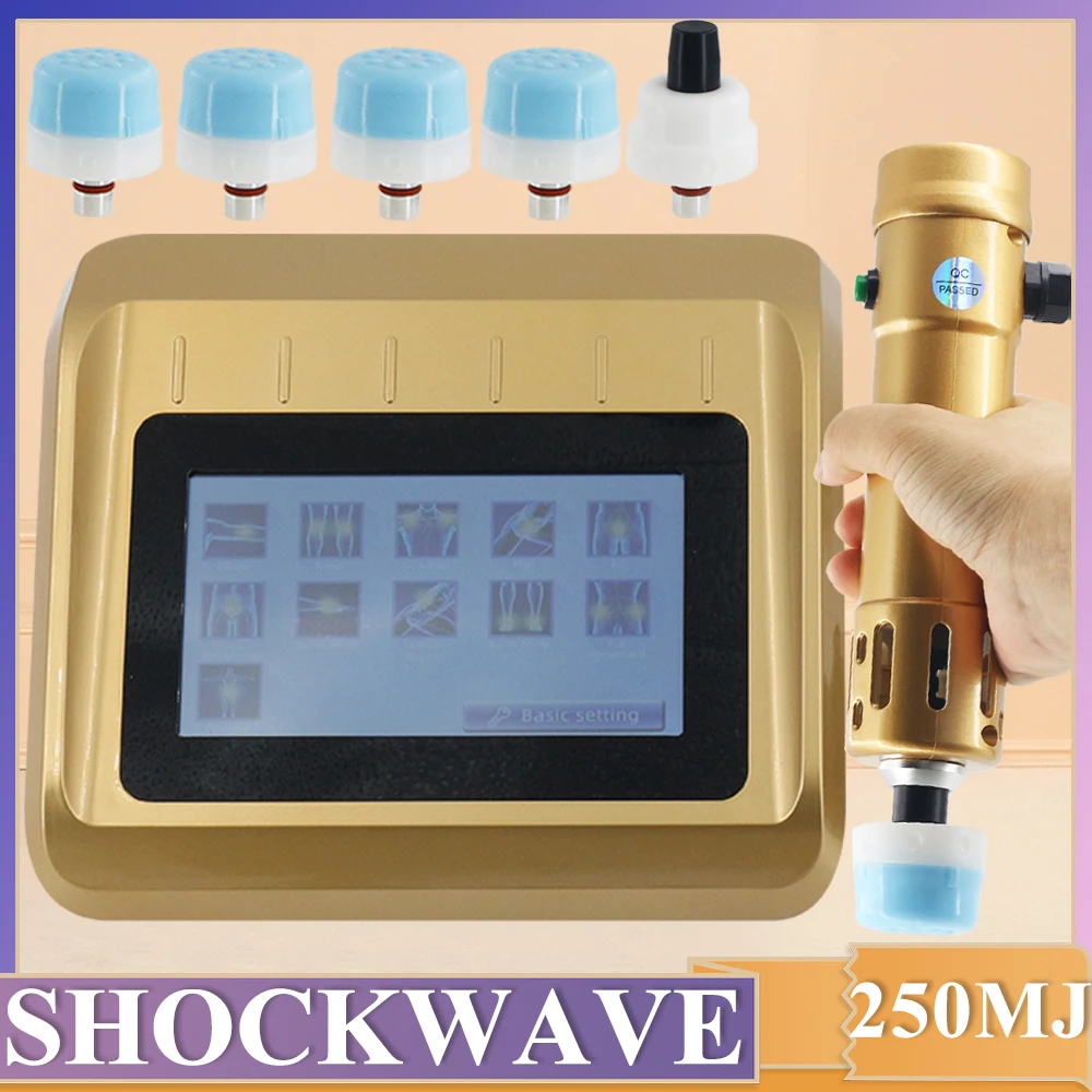 

250MJ Shockwave Therapy Machine Body Relaxation Massager For ED Treatment Professional Shock Wave Physiotherapy 2 IN 1 Gun