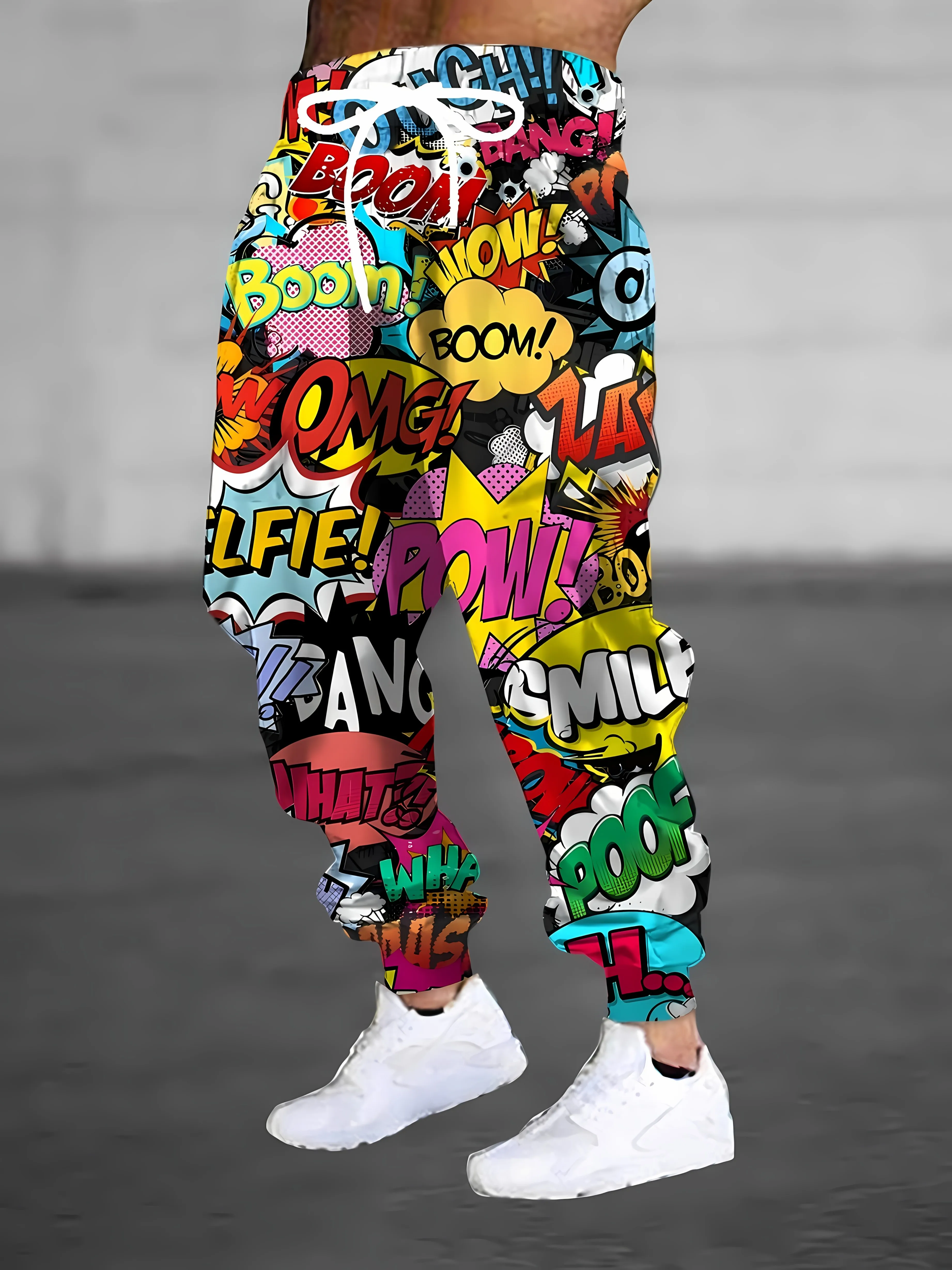 

Осенние мужские брюки, повседневные модные удобные теплые брюки с буквенным принтом на шнурке, уличные уличные брюки, мужские спортивные штаны