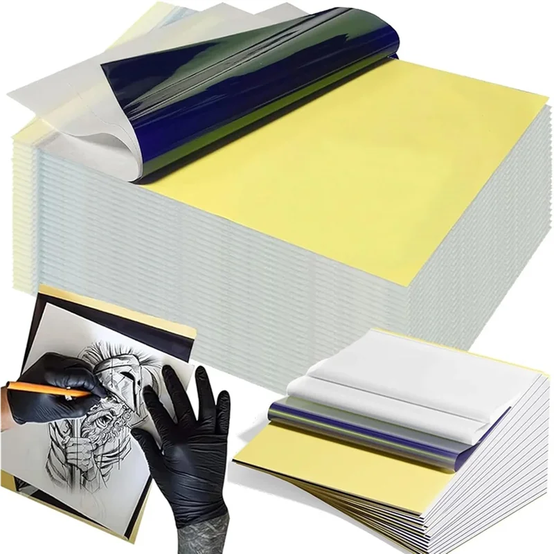 

Tattoo Supplies For Studios- Thermal Stencil Paper 4-Layer 8.27" X 12", 100-Sheet Tattoo Transfer Paper