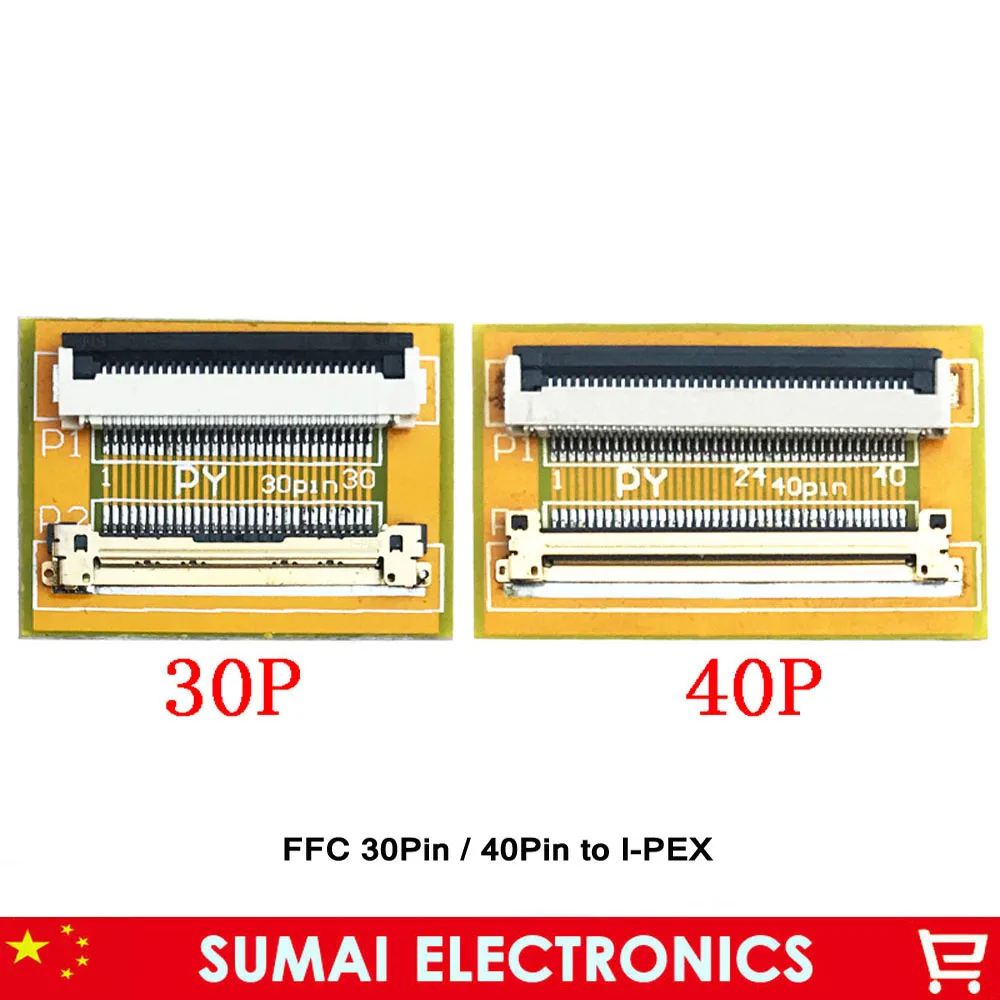 30/40 Pin 0.5mm FPC/FFC to I-PEX connector socket adapter board,IPEX 40P flat cable extend,LVDS test board