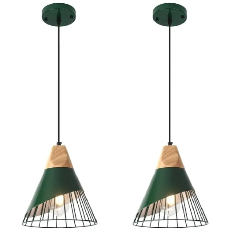 

Farmhouse Pendant Light 9.4ines, - Industrial Kitchen Pendant Lights for Kitchen Island, Bar, Bedroom, Office, Library