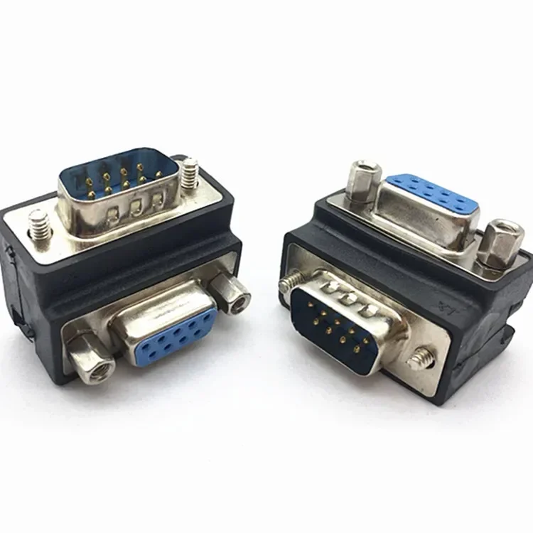 

DB9 plug RS232 serial port adapter male to female Taiwan connector for hole 9 for 9 holes angled 90 degree plug