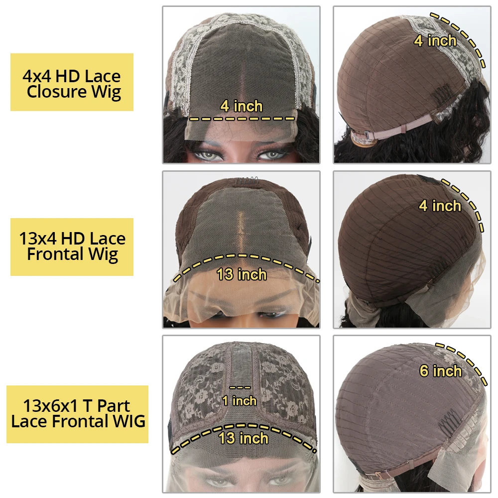 فضفاض موجة عميقة بوب 13x4 HD الدانتيل الباروكات الأمامية 100% الشعر البشري 200 الكثافة البرازيلي قصير شعر مستعار مجعد 13x6 T جزء الدانتيل قطعها مسبقا