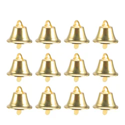 100 Pcs Christmas Bells Gold Mini Bell Pendant DIY Wind Chime Accessories Party Decoration Pendant Festive Holiday Tree nament