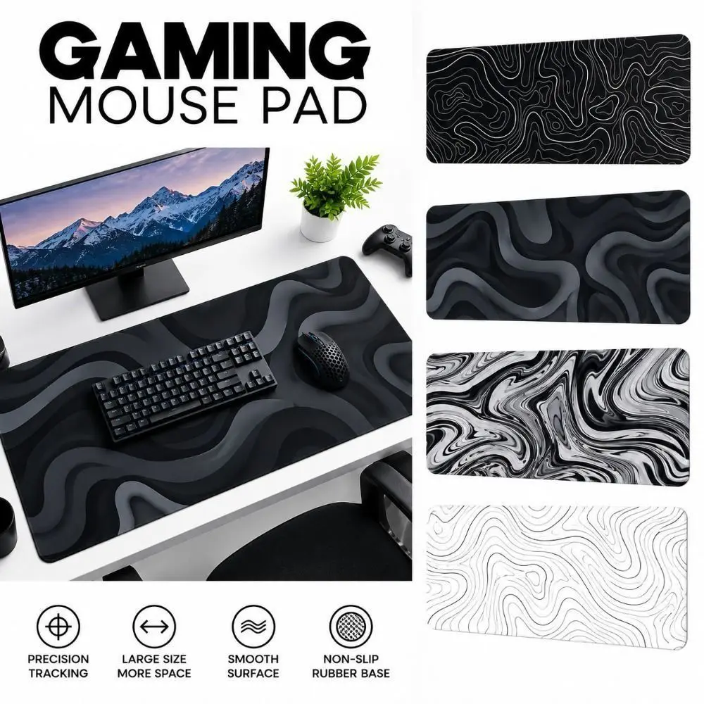 Large Gaming Mouse Pad Anti-Slip Wear-Resistant Office Keyboard Desk Mat Mouse Mat Topographic Mousepad view 5