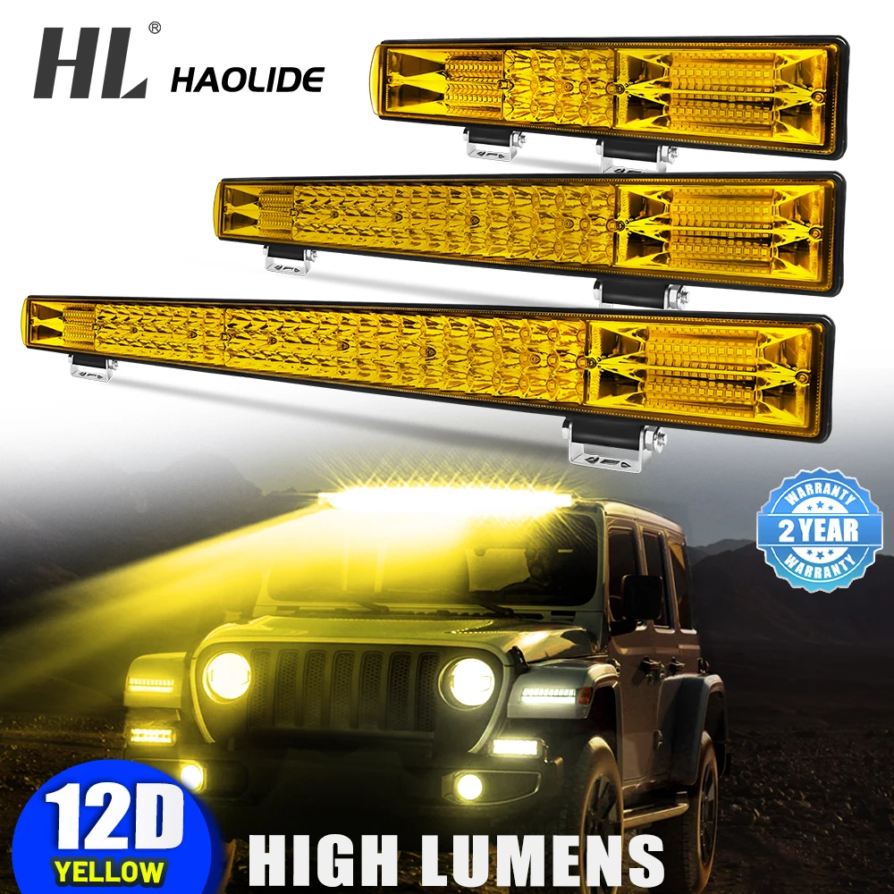 HL 12/20/26/32 بوصة LED سيارة ضوء العمل بار الفيضانات بقعة شعاع مصباح ليد بار القيادة تشغيل ضوء العمل مصباح 12 فولت 24 فولت ل 4x4 SUV ATV