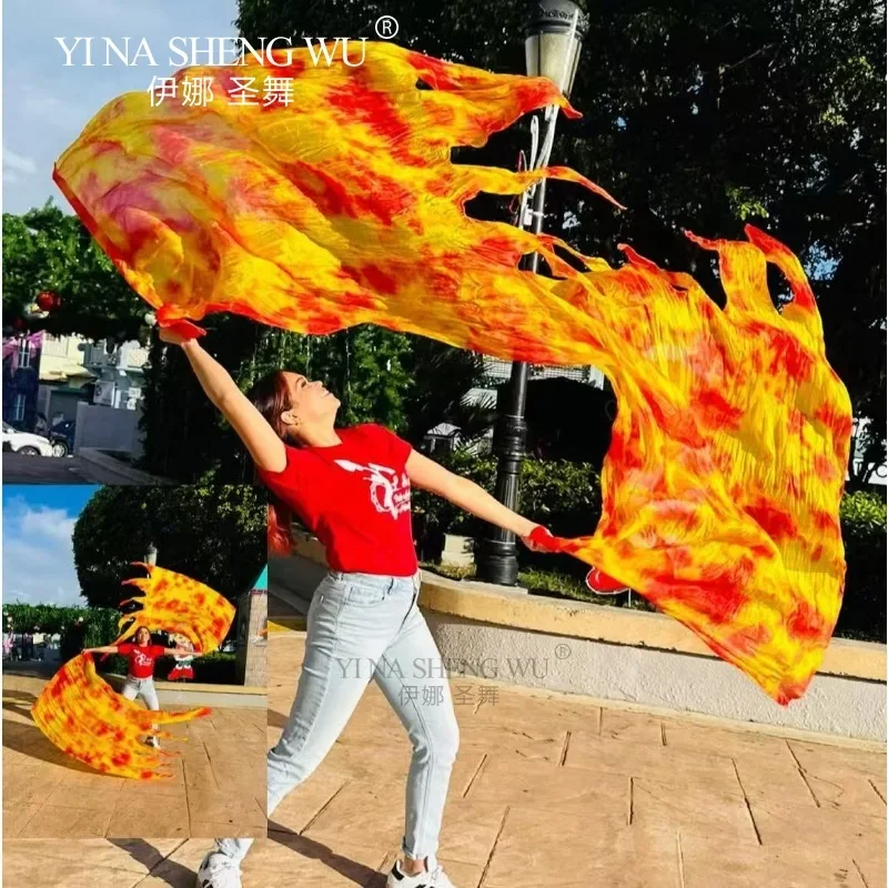 Farbverlauf-Tanzseide-Flagge mit Flexibler Stange, Anpassbare Farben, Tanzzubehör für Frauen, Anbetung und Lobpreis