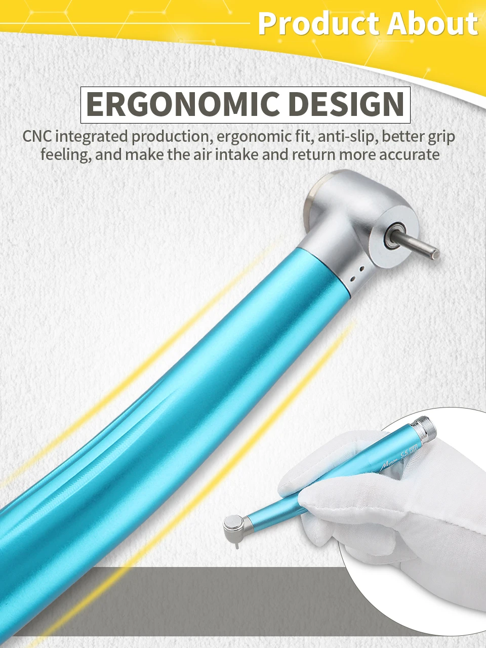 Dental High Speed Colorful Handpiece Standard Head  2/4 Holes Single Water Spray  Push Button Air Turbine Aluminum Alloys