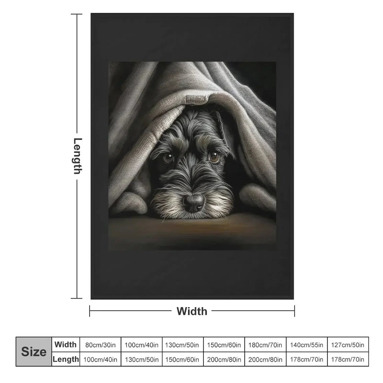 Cute Mini Schnauzer Throw Blanket couch cozy soft plush fuzzy picnic outdoor blanket