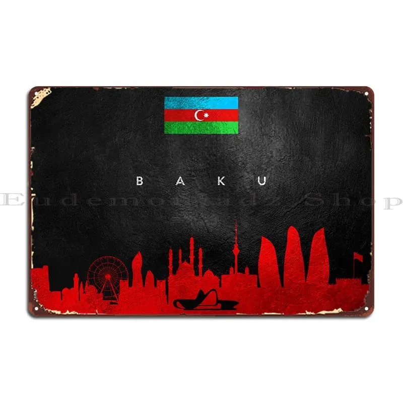 Baku, Азербайджан, Skyline, металлический знак, дизайн, Настенный декор, печатная панель, Жестяная Табличка на гараж постер Baku, Азербайджан, Skyline, металлический знак, дизайн, Настенный декор, печатная панель, Жестяная Табличка на гараж постер
