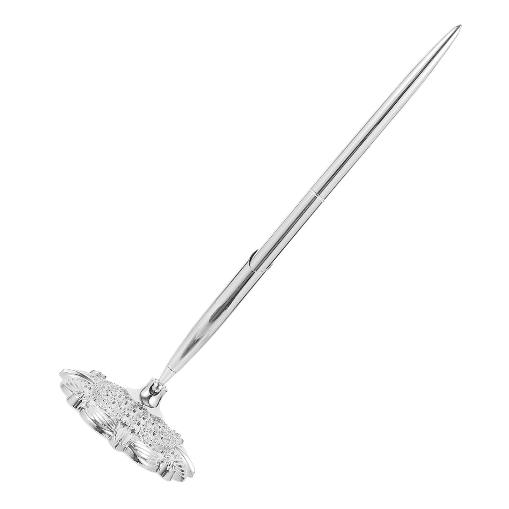 

Stainless Steel Professional Ballpoint Signing Pen Desktop Standing Table Fixed Signature Pen Office Bank Business