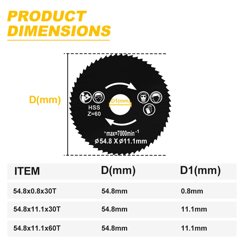 CMCP HSS Circular Saw Blade 54.8mm 30T 60T Cutting Disc Blade for Metal Plastic Ceramic Wood