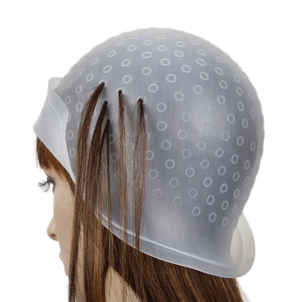 

1pcs Pro Salon Dye Silicone Cap Hair Color Coloring Highlighting Reusable Caps Hat Frosting Tipping Dyeing Color Styling Tools