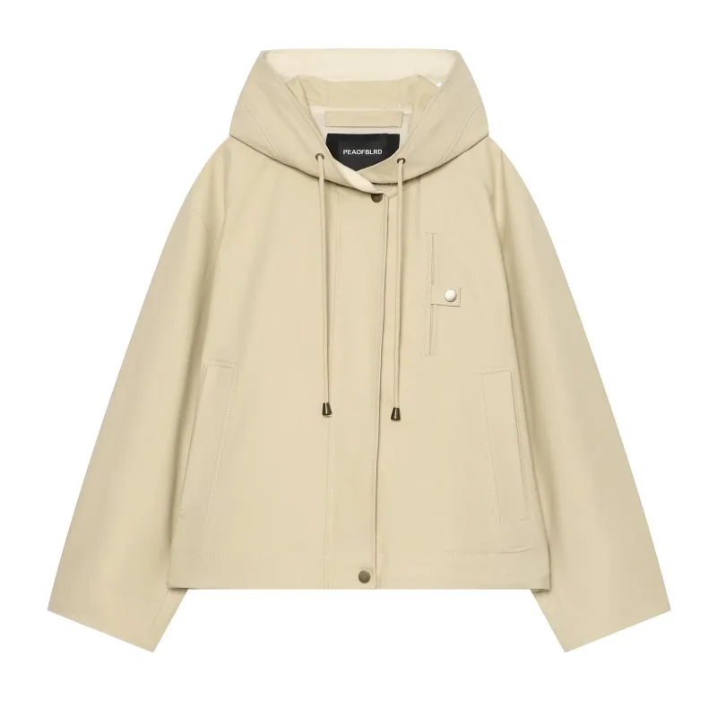 Womens Hooded Parka Coat Oversized With Pocket Design Casual Warm Outerwear For Women Autumn Winter Outdoor Female Jacket