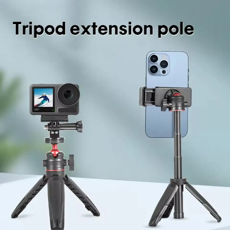 Tripod Handheld Selfie Stick For GoPro 13 insta360 X4 Camera Selfie Stick For DJI Action 5 Pro Pocket 3 Portable Tripod Stand