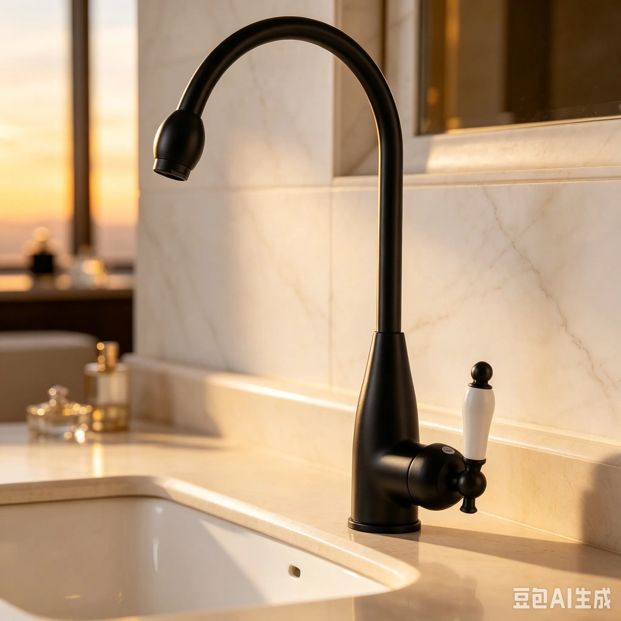 Home Improvement Accessories Black Brass Kitchen Faucet 360 Swivel Bathroom Basin Sink Mixer Tap Crane Nsf104
