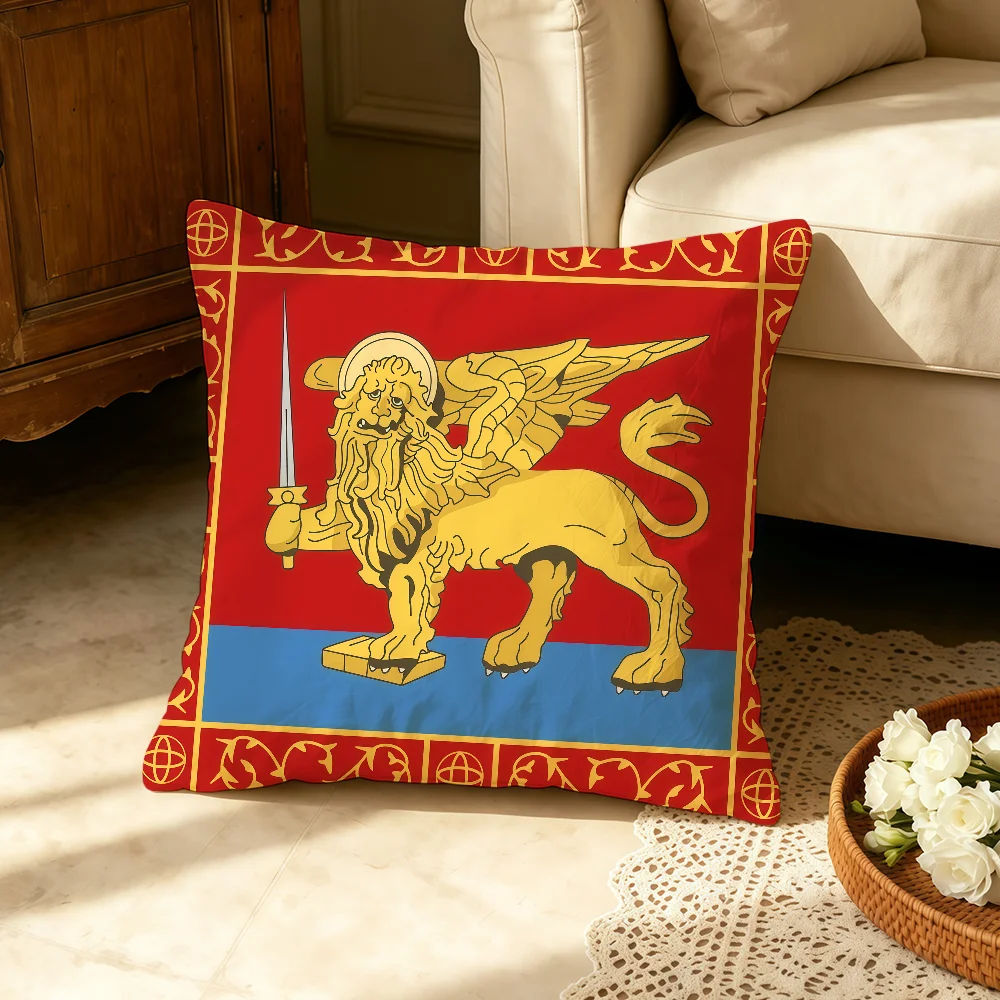 Italy Republic Of Venice City Flag cushion cover Double Sided Printed Cushion Cover Minimalist Soft Skin Friendly Pillowcase