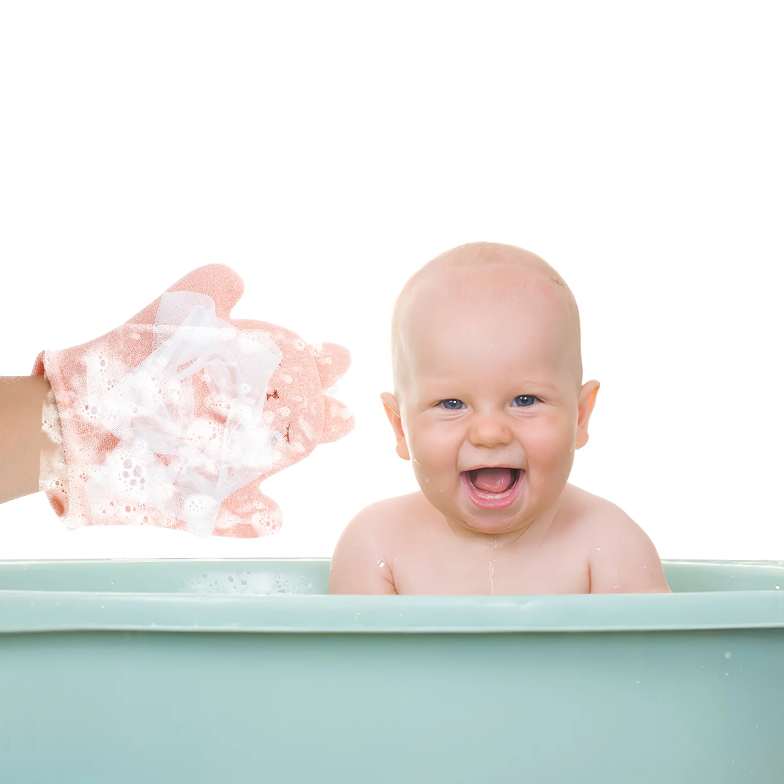 

Baby Washcloth Double-Sided Bath Mitt Bunny Shape Soft Material Gentle Exfoliating Glove Baby Toddler Wash Glove for Shower