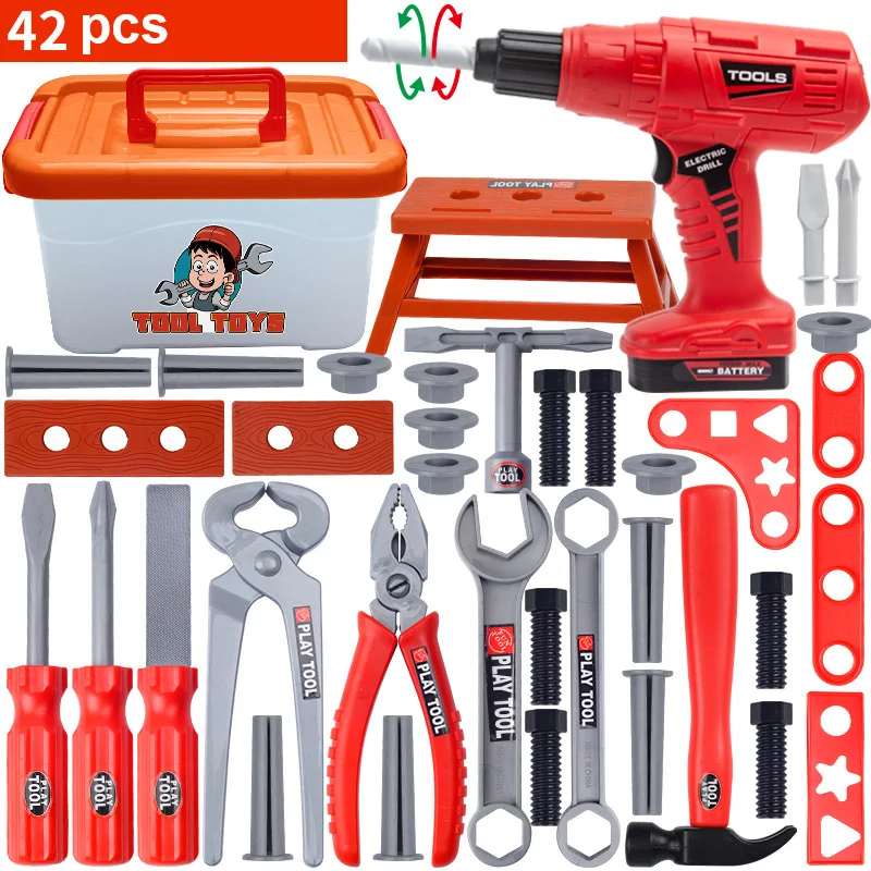 Kids Toolbox Kit Educational Toys Simulation Repair Tools  Drill Plastic Game Learning Engineering Puzzle  Gifts For Boy