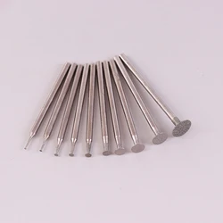 10PCS Grinding Bit Accessory Ultra-Thin T Head Shank Diamond Mounted Point Stone Jade Carve Polish Engrave Tools Set 2.35mm