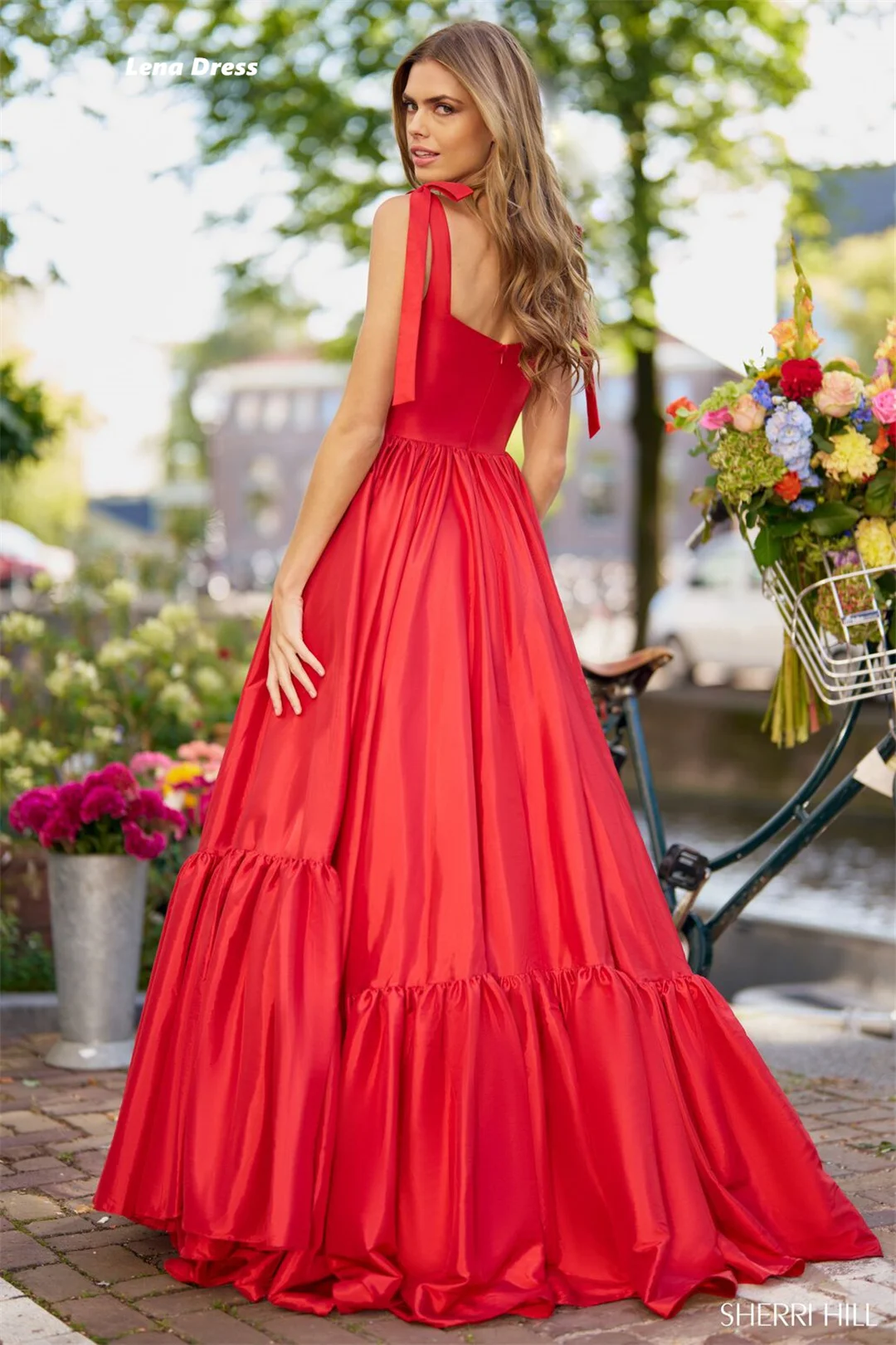 Lena Line A Luxurious Women's Evening Dresses Woman Elegant Party Dresses 2024 for Wedding Red Spaghetti Straps Satin Dress Gala