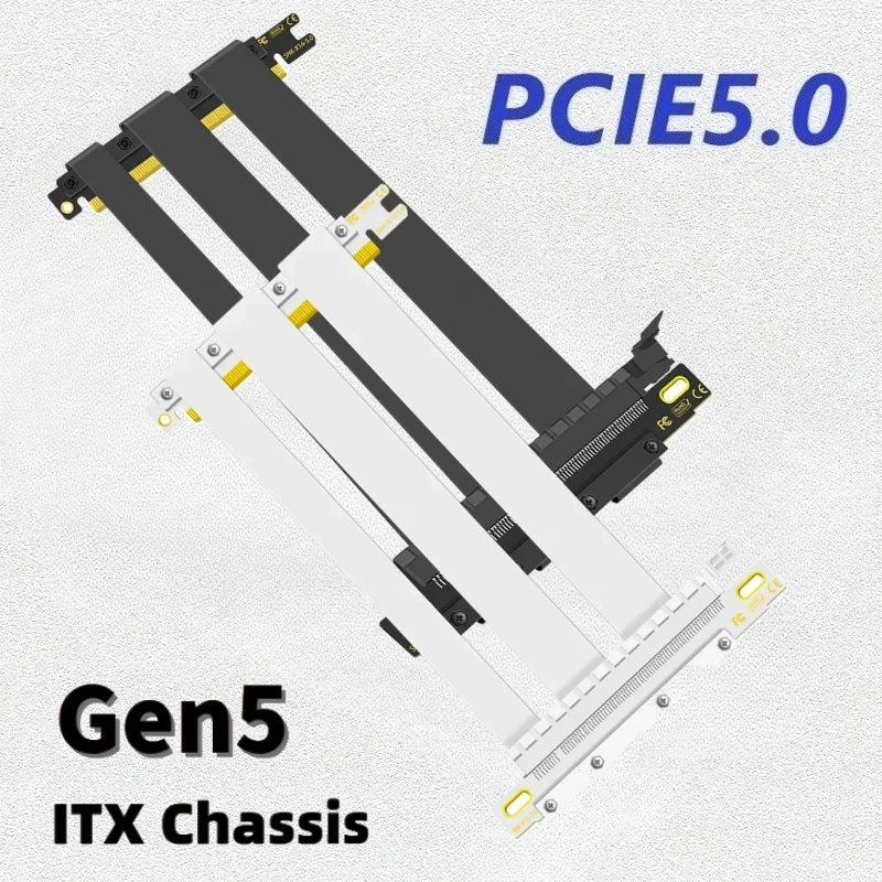 

Обратный кабель PCI Express 5.0 GEN5 с перевернутым сложным дизайном PCI-E 5.0 X16, черный, белый цвет, 17 см, 18 см, 19 см, 20 см для шасси A4 ITX