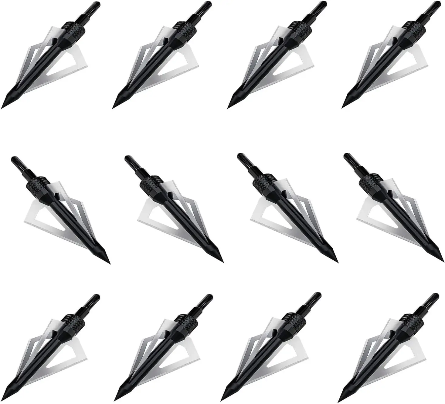 Hunting Broadheads 3 Blades Archery Broadheads 100 Grain Arrow Heads Screw-in Arrow Tips 6pcs Arrowhead with Storage Box for DIY