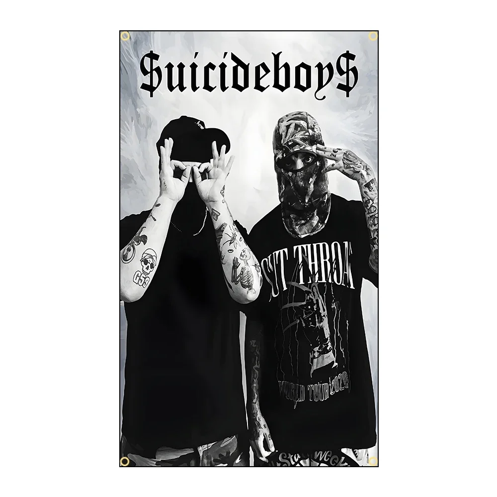 Suicide Boys Music Album Flag Polyeste Printing Banner for Garage Wall Art Out Door Decoration With Grommet