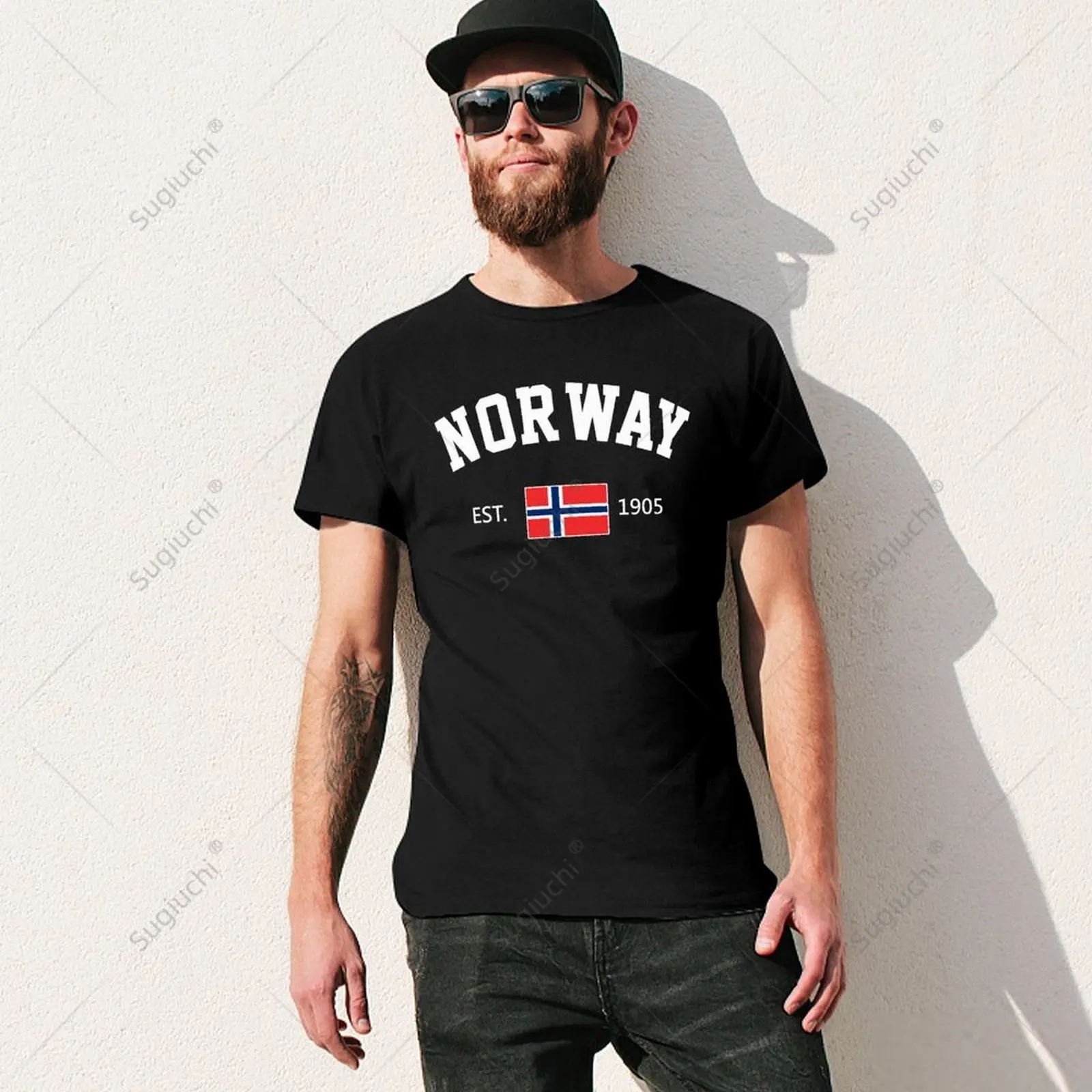 Unisex Men Norway EST.1905 Independence Day Tshirt Tees T Shirts Women Boys 100% Cotton T-Shirt