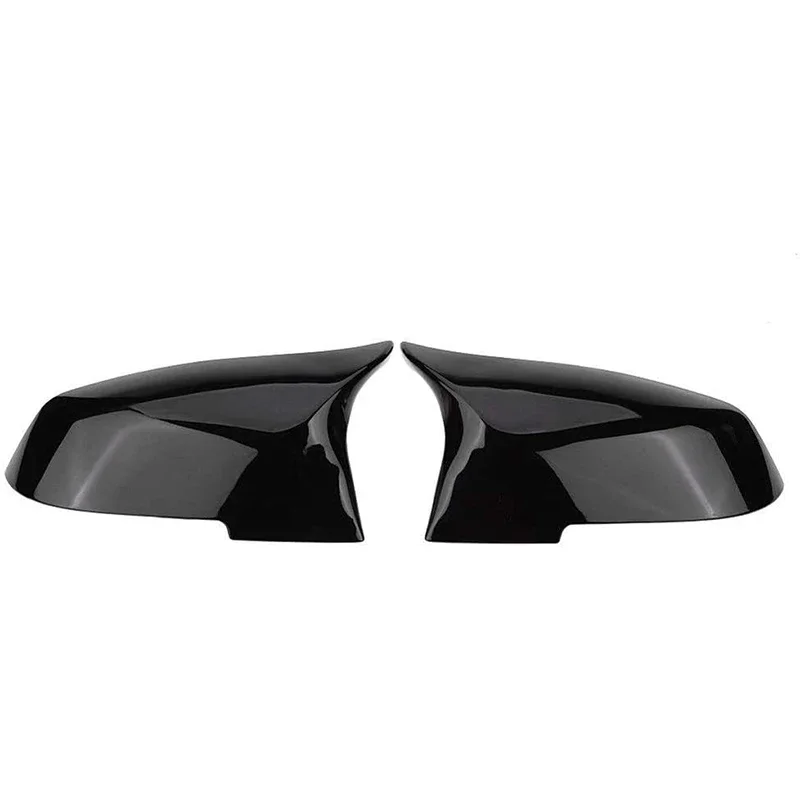 Car Rearview Side Mirror Covers Cap For BMW F20 F21 F87 M2 F23 F30 F36 X1 E84 M4 Style 2014-2020 Gloss Black