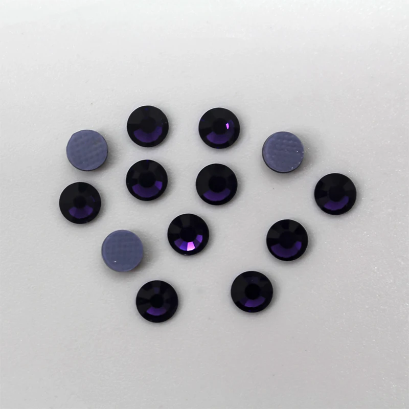 Best Quality hotfix rhinestones,Purple velvet color Flat Back Hot-Fix rhinestones iron crystal for fabric