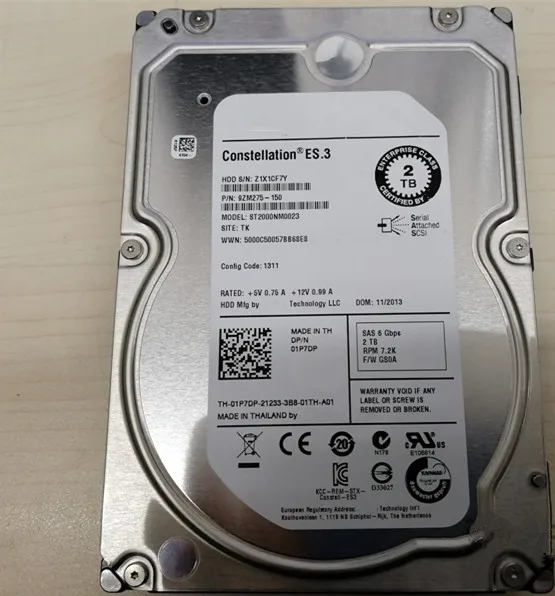 1P7DP 01P7DP 2TB 7.2K 6Gbs 3.5 SAS Drive ST2000NM0023 HDD