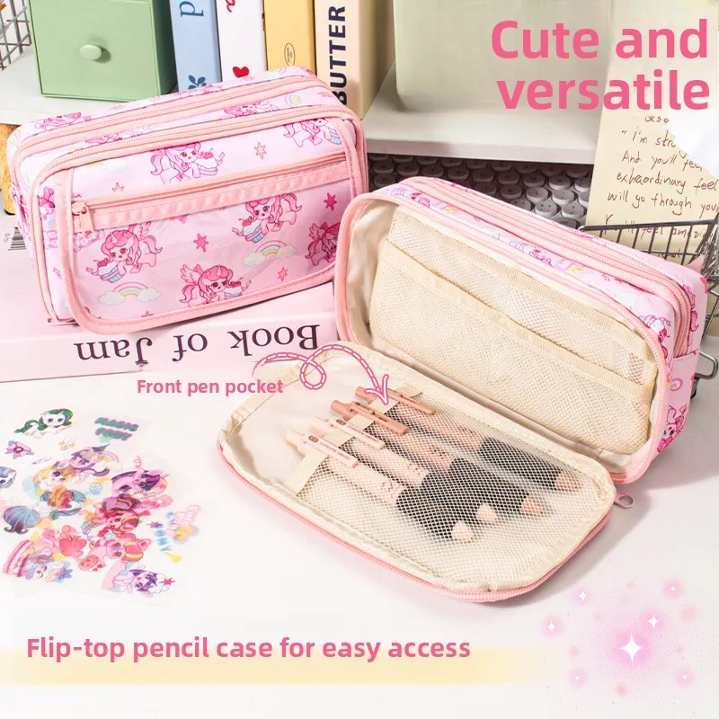My Little Pony Pencil Case, High-Aesthetic Ins Style, Large Capacity Stationery Bag, Girl's Version, Elementary School Pencil