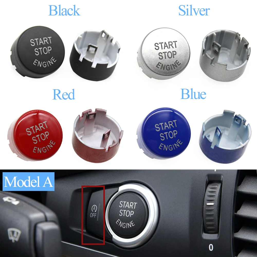 Black Silver Car Accessories Engine Ignition Start Stop Push Switch OFF Button Cover For BMW X3 X4 Series F25 F26 61319153831