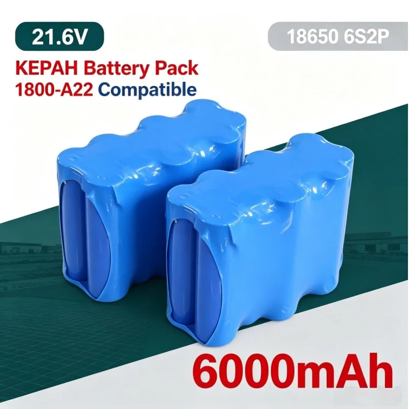 KEPAH 4.0Ah to 6.0Ah 21.6V 18650 6S2P Li-ion Pack, Compatible CPC B18 B22, 1800-A22 SID 22-A