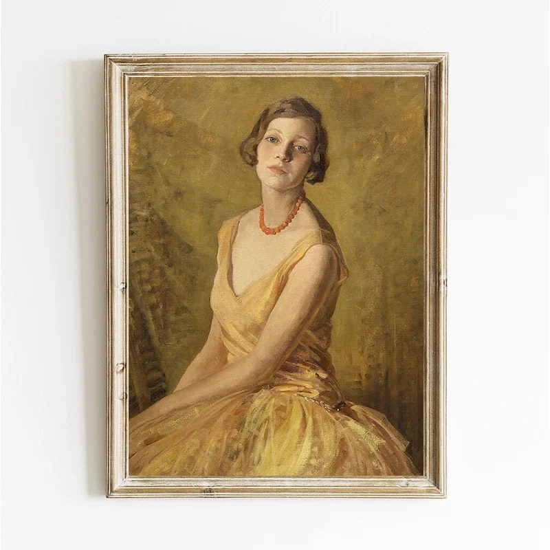 Vintage Beauty Noblewoman Portrait Posters and Prints Canvas Printing Wall Art Picture for Living Room Home Decor Gifts