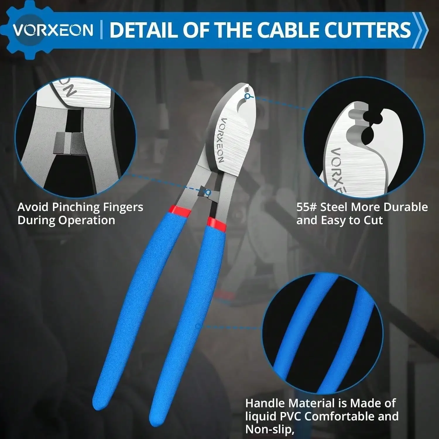 8 Inches Wire Cutters Cable Cutter High Leverage Cutter Tool For Aluminum Copper Wire Cable Easy To Use In Tight Spaces