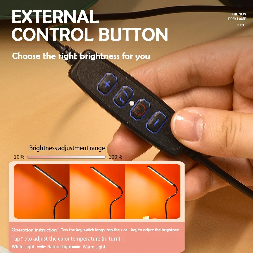 LED Eye-care Desk Lamp 10 Brightness Level 3 Lighting Modes Flexible Gooseneck Work Study Table Lamp with Clamp USB PC Desk Lamp