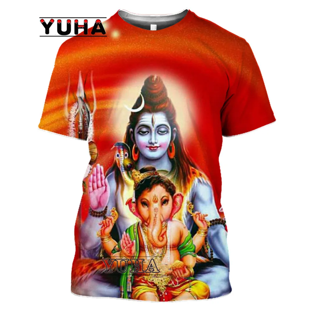 India God Of Destruction Shiva Lord T Shirt 3D Print Unisex Top Summer Men\'s Women  Hip Hop Harajuku Streetwear Tee