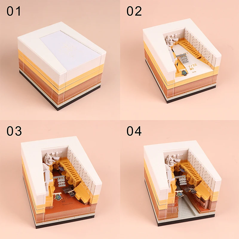 Magic Alley Desk Calendar With LED Lights 2025 Calendar Memo Pad Creative Desk Calendar DIY Notes Notepad 3D Art Calendar Paper