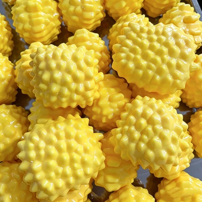 Handmade Crispy Building Block Fruit Durian Pudding Stress Ball Squeeze Toy Color-Changing Lemon Crunchy ASMR Sensory ADHD Toy