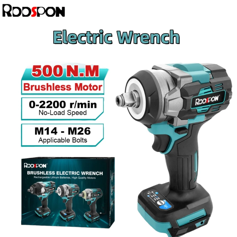 

500N.M Brushless Electric Impact Wrench Brushless High Power Wrench Power Motor Torque Removal Screw Tools For Makita Battery